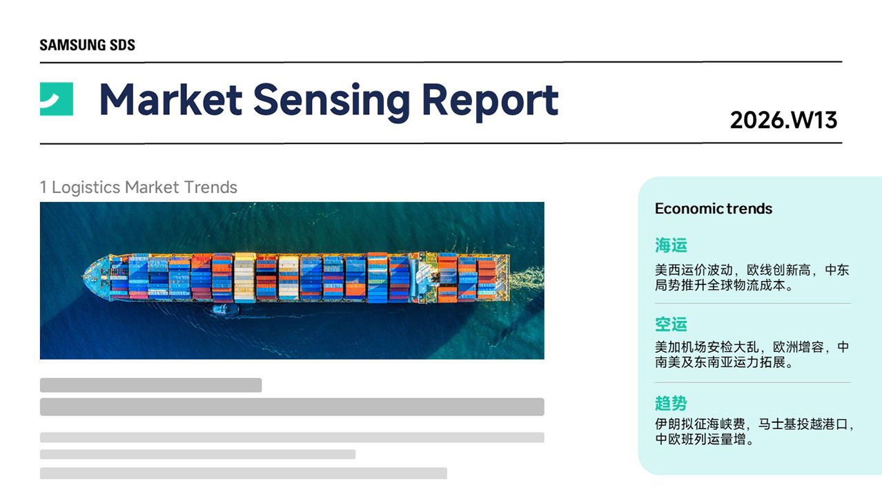 [2026年第13周] 全球物流市场核心动态