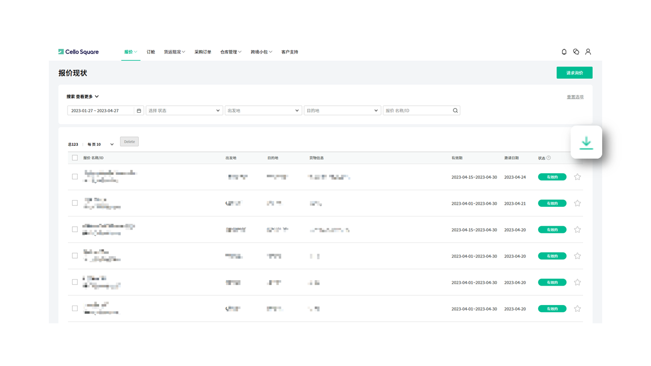 琴路捷(Cello Square)历史报价单